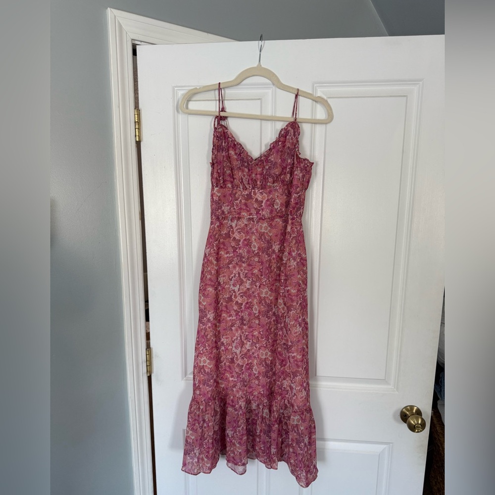 Hello Molly Pink Floral Midi Dress